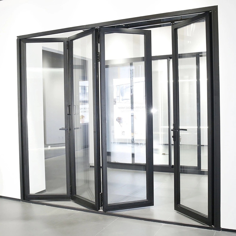 Aluminum Alloy Bifold Doors Modern Style And Custom-Built With Triplex Glass Upgrade