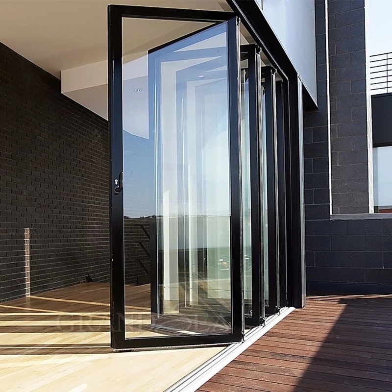 1.4mm Wall Thickness Aluminum Glass Patio Accordion Door for Modern Security Solution