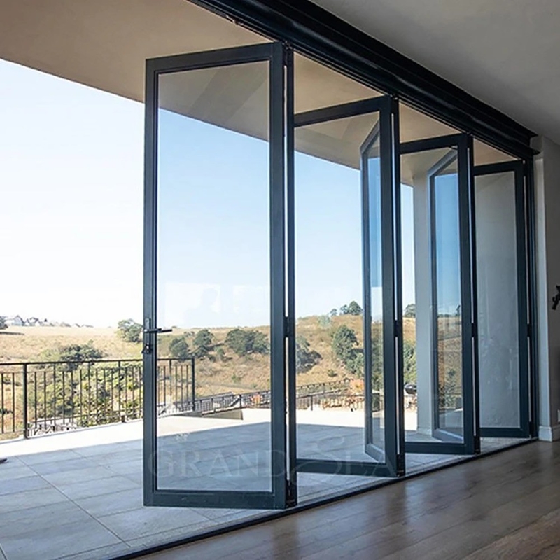 1.4mm Wall Thickness Aluminum Glass Patio Accordion Door for Modern Security Solution
