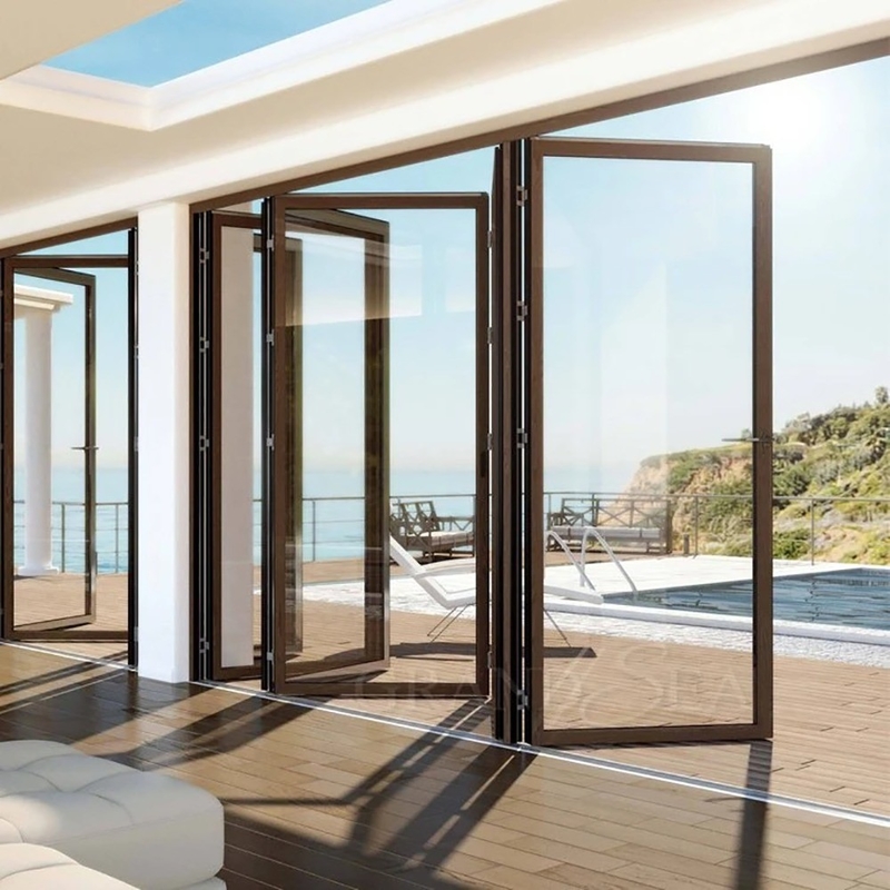 1.4mm Wall Thickness Aluminum Glass Patio Accordion Door for Modern Security Solution