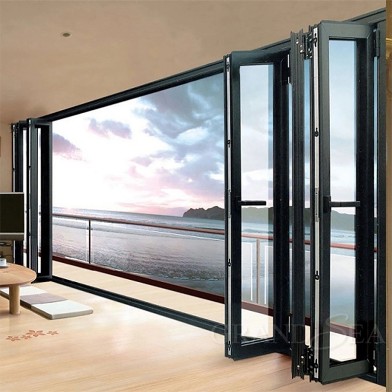 1.4mm Wall Thickness Aluminum Glass Patio Accordion Door for Modern Security Solution