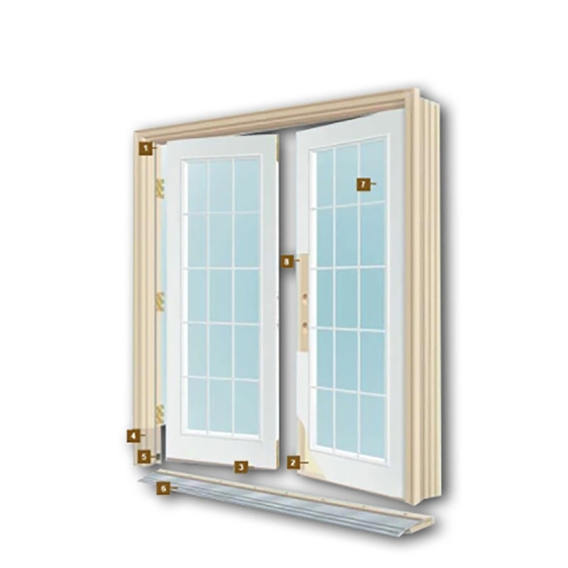 Custom Design Broken Bridge Aluminum Casement Glass Doors with 1.4mm Wall Thickness