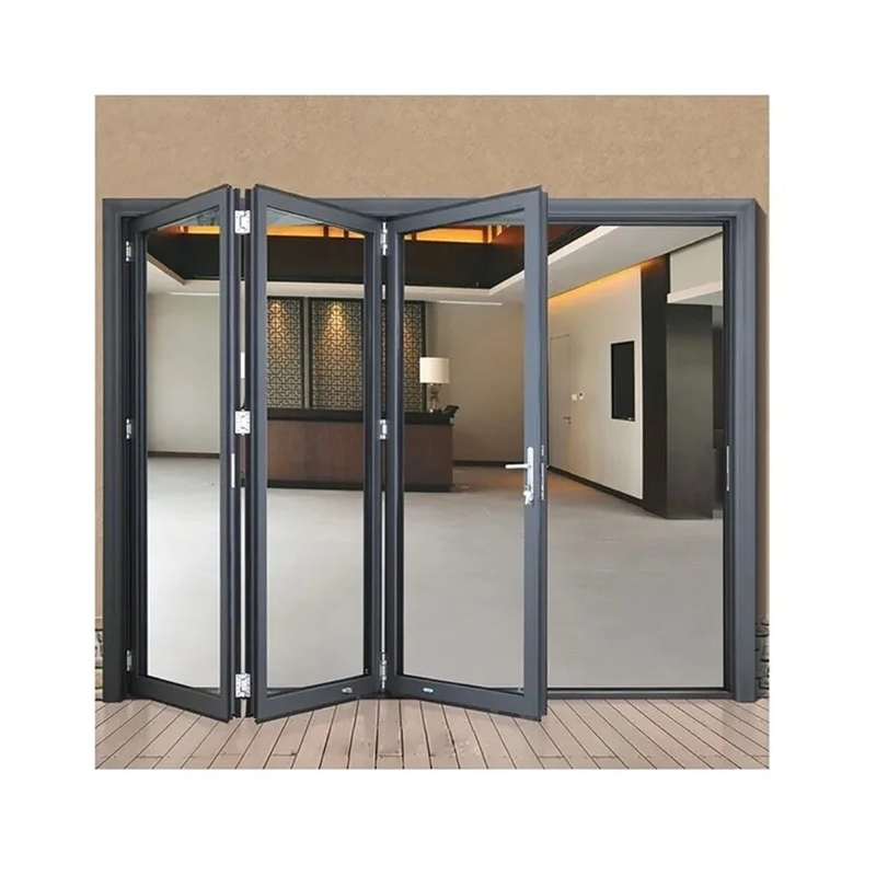 Accordion Aluminium Folding Door Latest Design 10 Sealing Layers 35dB Sound Insulation