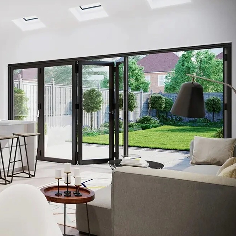 Accordion Aluminium Folding Door Latest Design 10 Sealing Layers 35dB Sound Insulation