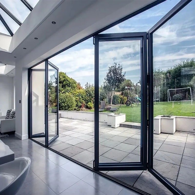Accordion Aluminium Folding Door Latest Design 10 Sealing Layers 35dB Sound Insulation