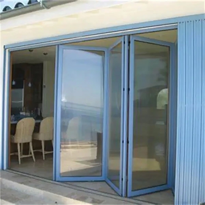 Accordion Aluminium Folding Door Latest Design 10 Sealing Layers 35dB Sound Insulation