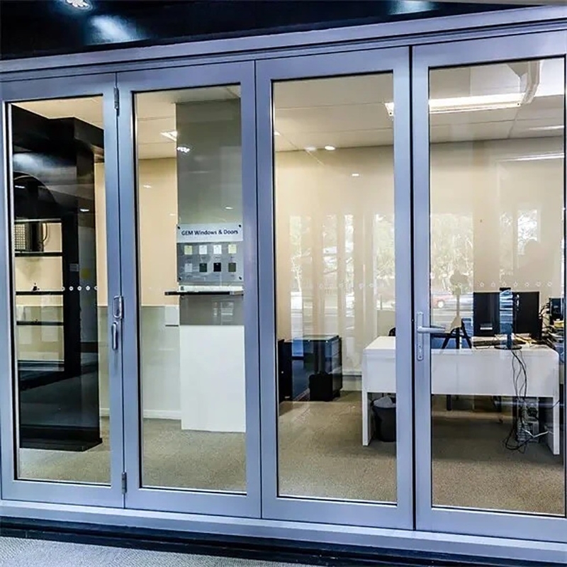 Accordion Aluminium Folding Door Latest Design 10 Sealing Layers 35dB Sound Insulation