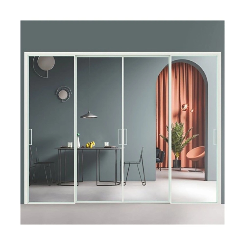 Rolling Pull Aluminum Sliding Glass Door for Modernized Narrow Frame Interior Showers