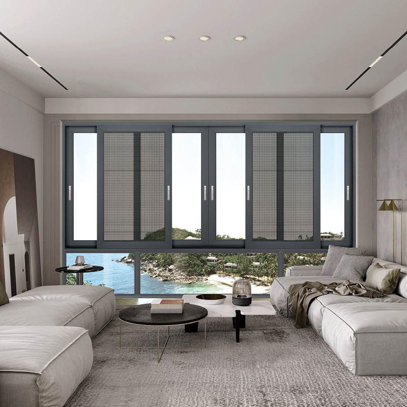 8-way Seal Aluminum Sliding Windows Ideal for Soundproofing in Living Housing Project