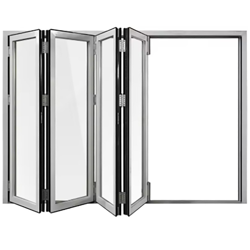 Chinese Design Style Skate Aluminum Thermal Break Bi-Fold Doors with 1.4mm Wall Thickness