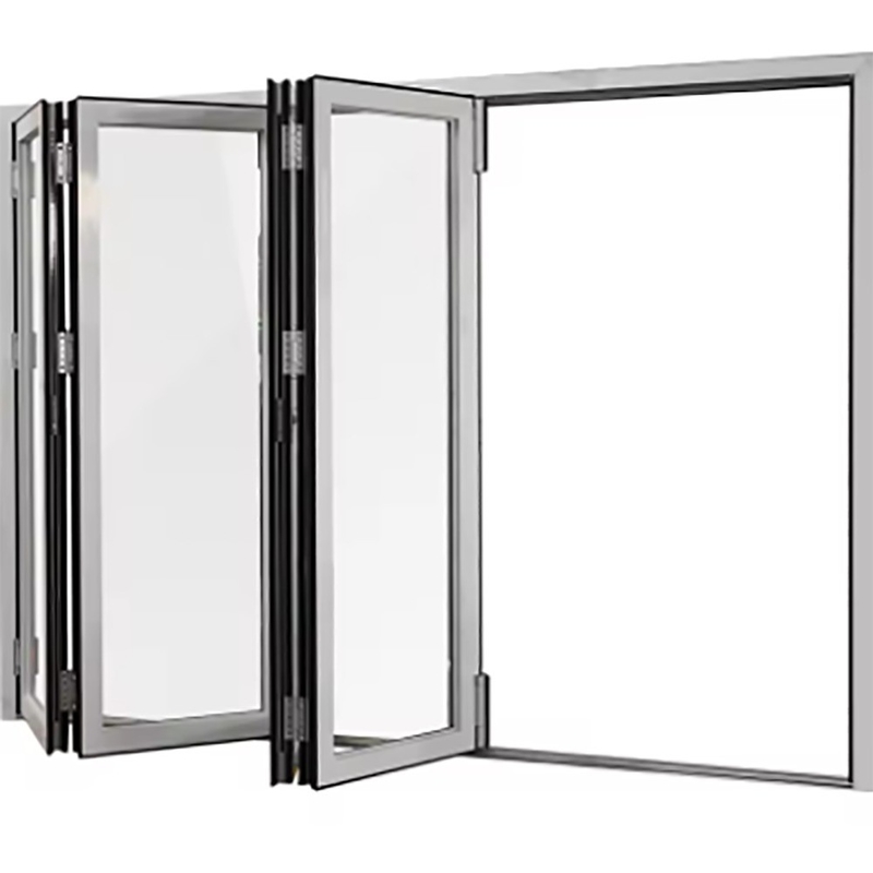 Chinese Design Style Skate Aluminum Thermal Break Bi-Fold Doors with 1.4mm Wall Thickness