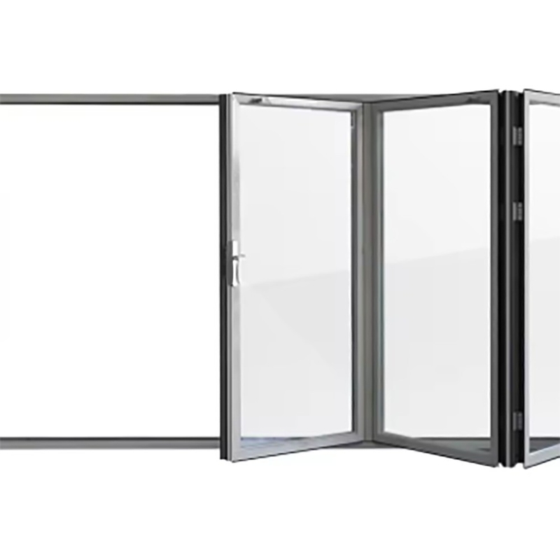 Chinese Design Style Skate Aluminum Thermal Break Bi-Fold Doors with 1.4mm Wall Thickness