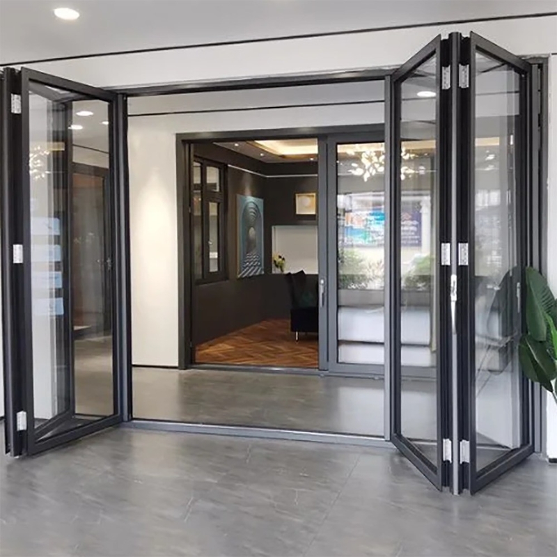 Modern Design Aluminum Alloy Frame Thermal Break Low-E Glass Bifold Door at Affordable