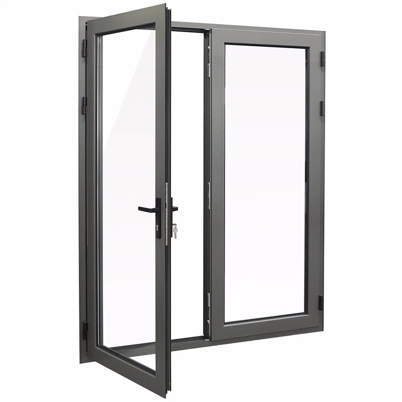 Finished Modern Aluminum Exterior Double Glass Swing Casement Door Doors for a Sleek Look