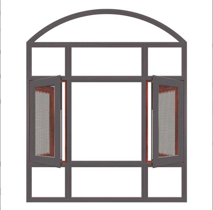 Hanging Curtain Type Broken Bridge Aluminum Casement Windows for Glass 5 27A 55 9A 5 12A 5