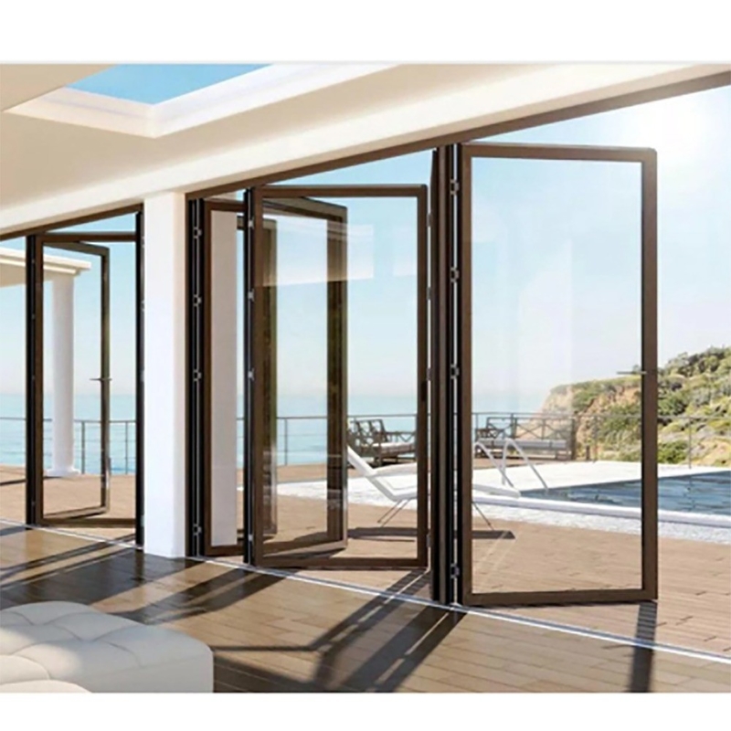 Thermal-Break Aluminium Alloy Bi-Fold Doors with Finished Surface in Optional Colour