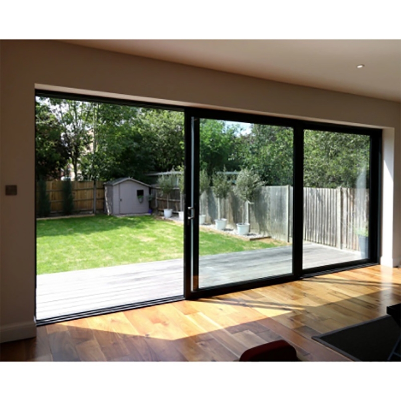 Rolling Pull Opening Method SKATE Black End Aluminium Double Sliding Door for Household