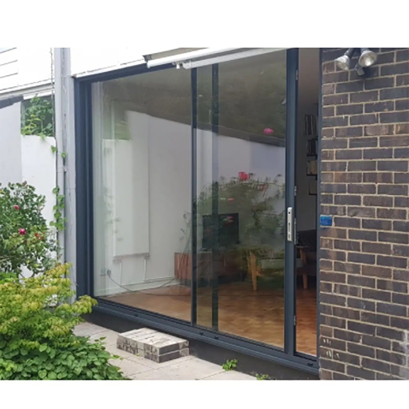 Rolling Pull Opening Method SKATE Black End Aluminium Double Sliding Door for Household