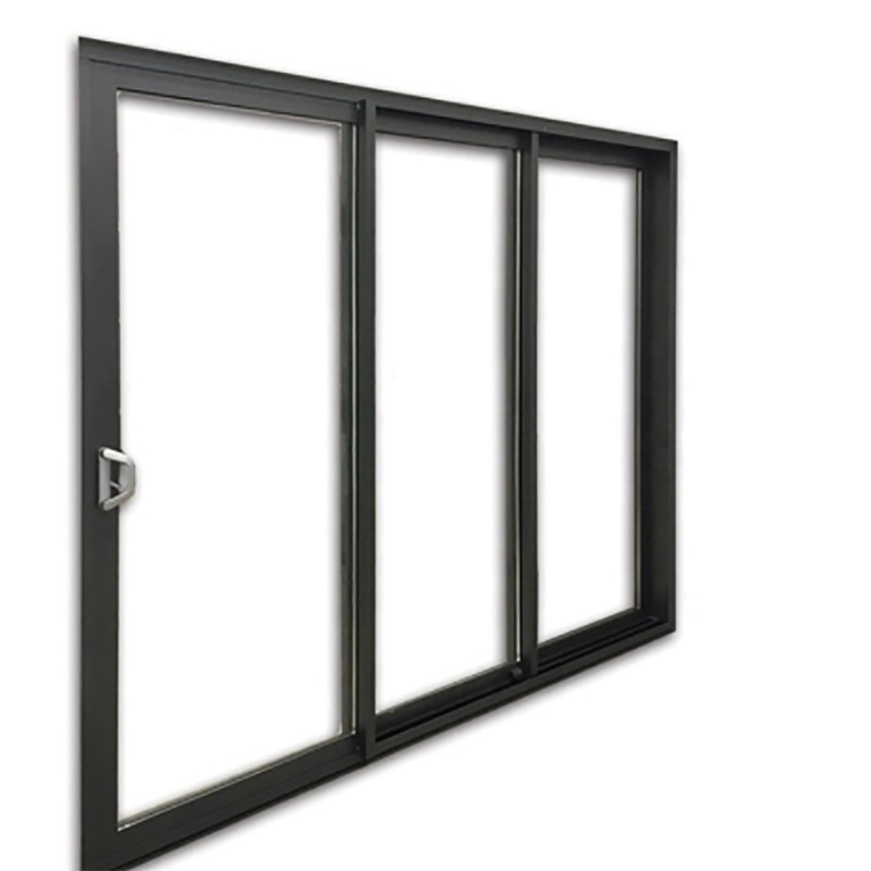 Rolling Pull Opening Method SKATE Black End Aluminium Double Sliding Door for Household