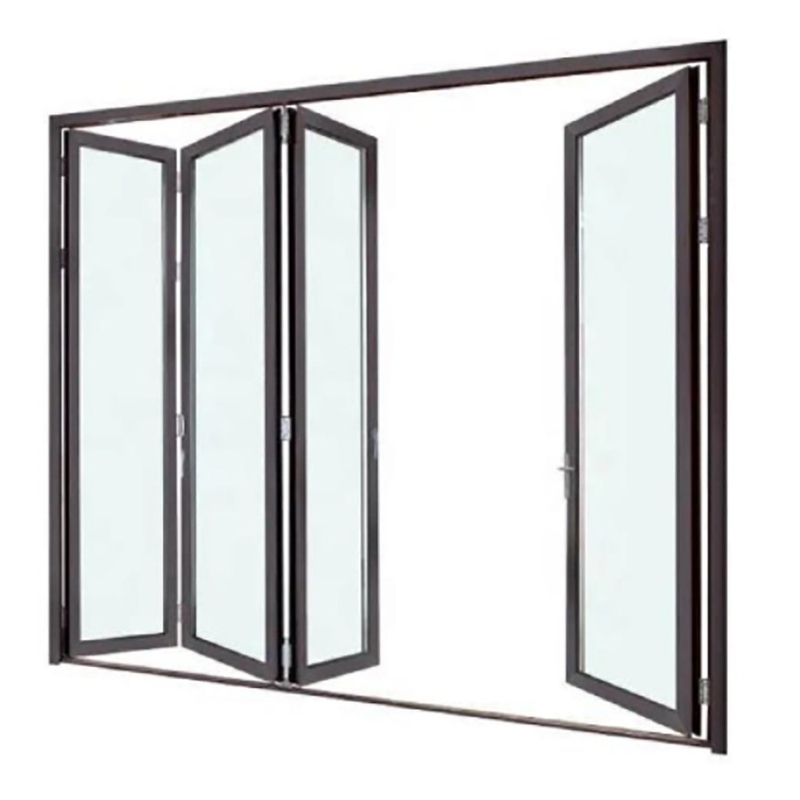 Double Glazed Glass Bifold Door for 70mm Width Aluminum Frame and 1.4mm Wall Thickness