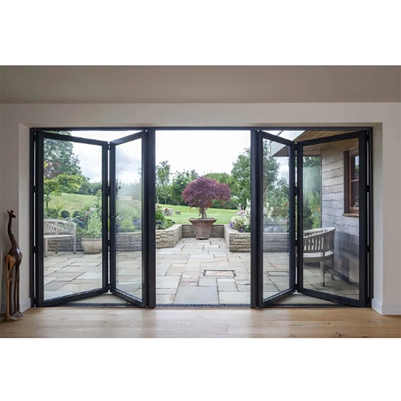 Double Glazed Glass Bifold Door for 70mm Width Aluminum Frame and 1.4mm Wall Thickness