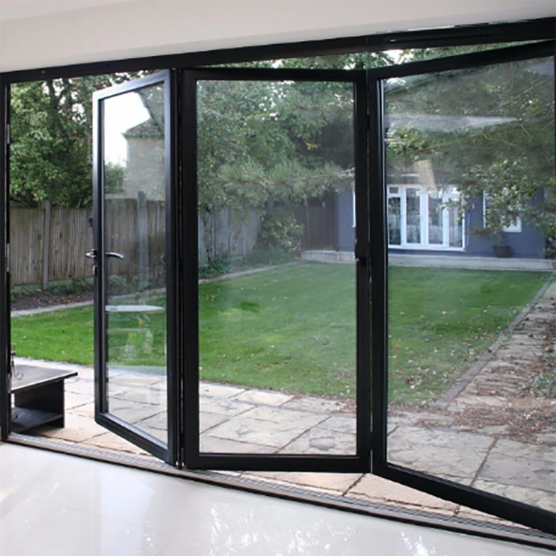 Double Glazed Glass Bifold Door for 70mm Width Aluminum Frame and 1.4mm Wall Thickness
