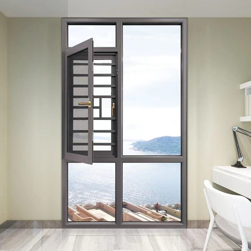Wind Pressure Resistance Level 9 Triple Glazed Casement Windows for Custom Production