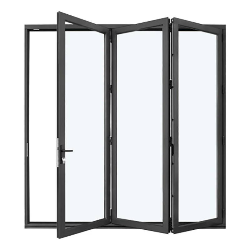 Skate End Aluminum Bi Fold Doors with Thermal Break and 1.4mm Aluminum Wall Thickness