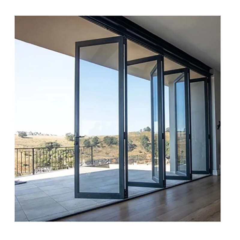 Skate End Aluminum Bi Fold Doors with Thermal Break and 1.4mm Aluminum Wall Thickness