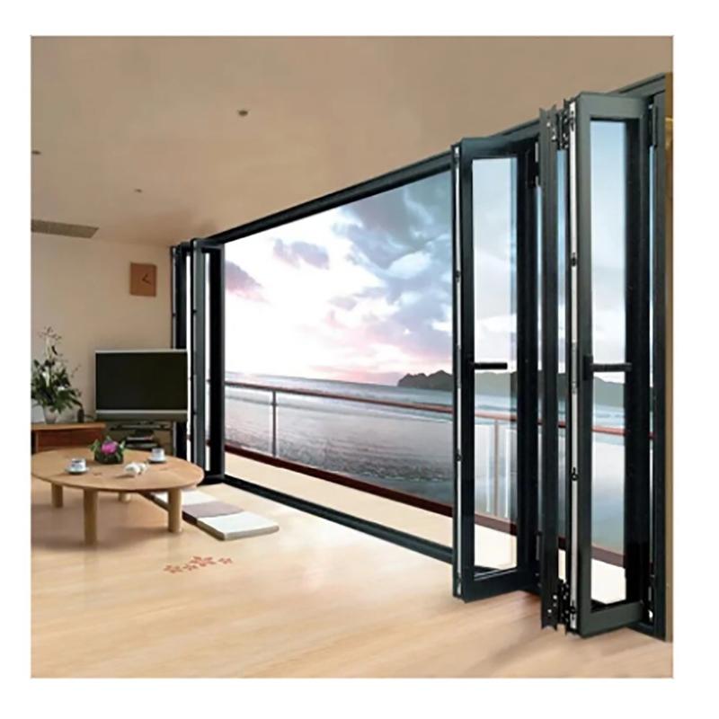 Skate End Aluminum Bi Fold Doors with Thermal Break and 1.4mm Aluminum Wall Thickness
