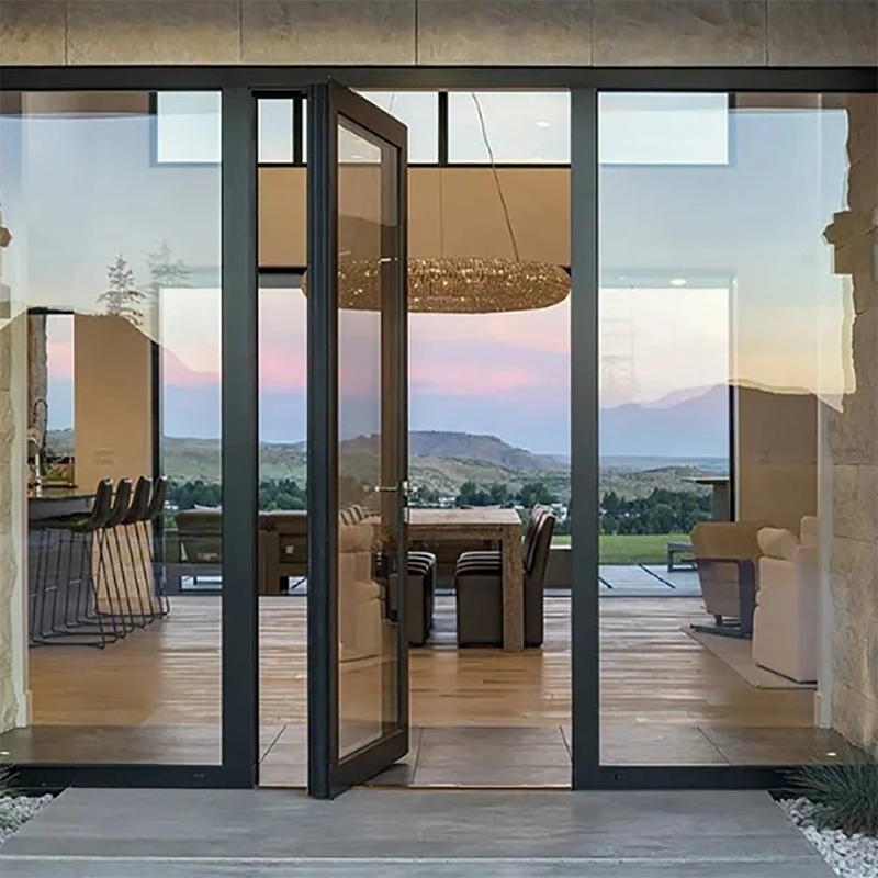 Optional Colour Aluminum French Glass Doors for Home Office Patio Casement Entry