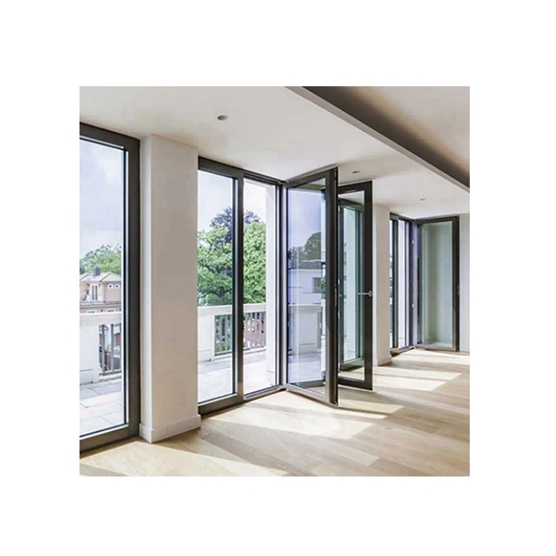 Australian Standard Aluminum French Door Minimalist Design Exterior Double Glazing