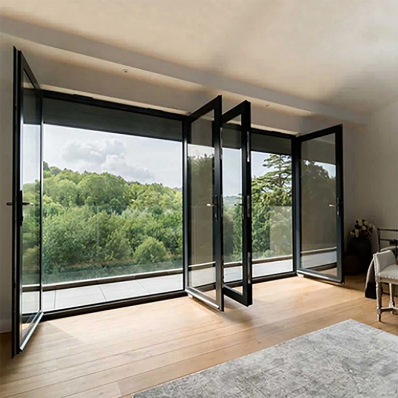 Australian Standard Aluminum French Door Minimalist Design Exterior Double Glazing
