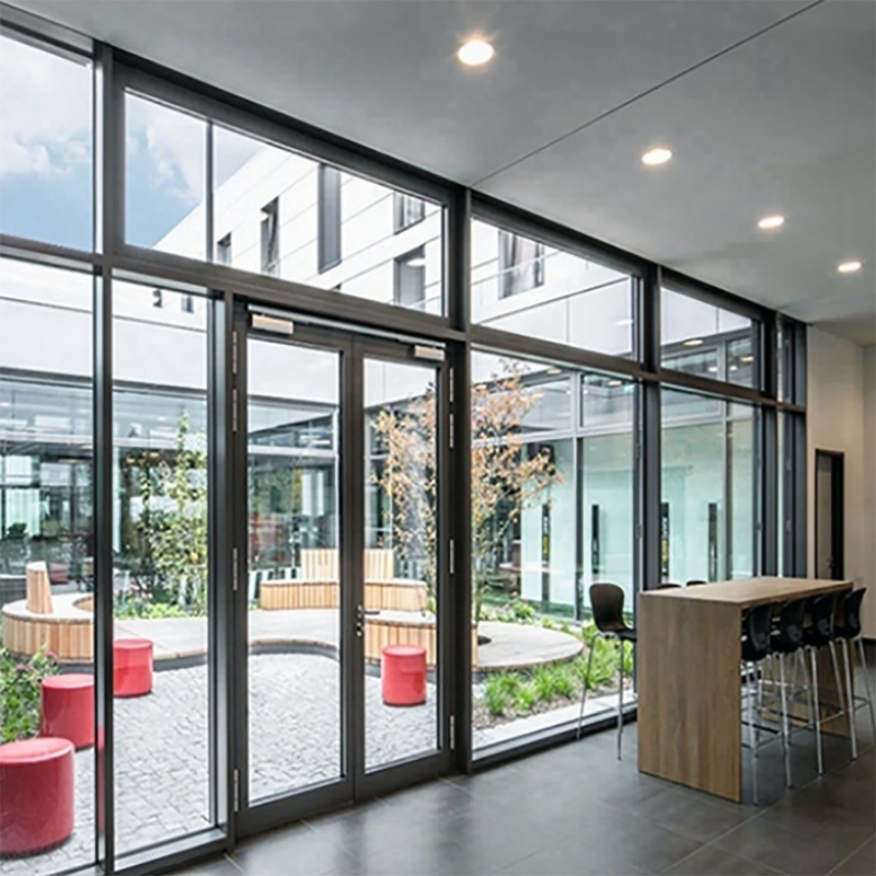 Australian Standard Aluminum French Door Minimalist Design Exterior Double Glazing