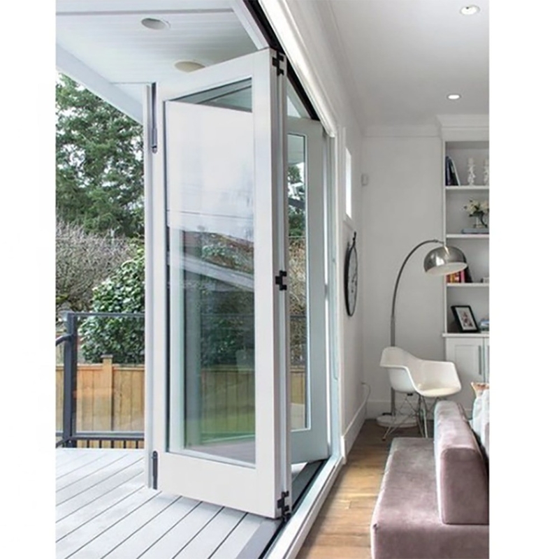 Finished Surface Modern Commercial Bifold Doors with Tempered Glass and Low-E Glazing