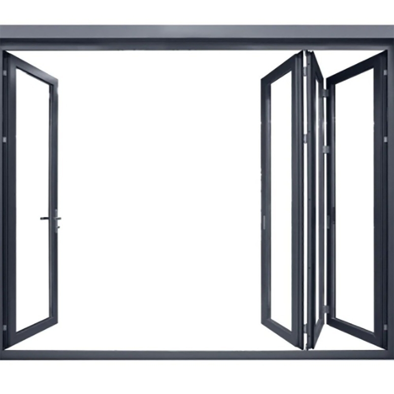 1.4mm Aluminum Wall Thickness Skate Sliding Doors Thermal Break Black Alloy Bi-Fold Panels