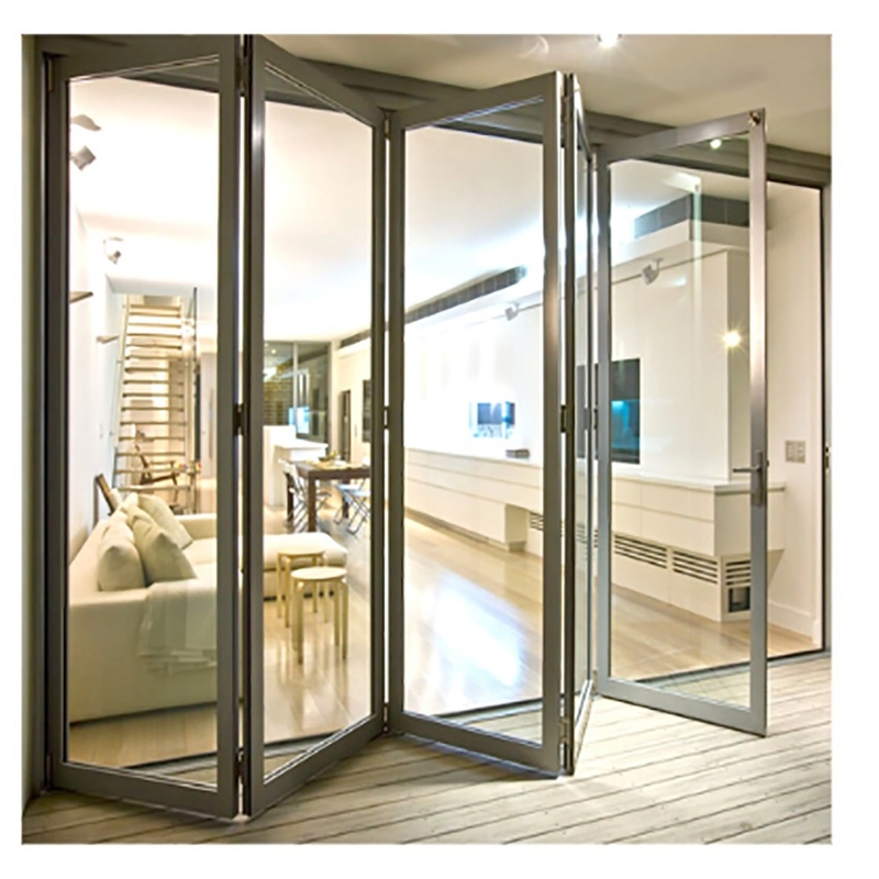 Bi-Fold Door ISO14001 Customized Project Design with Optional Colour and 70mm Width