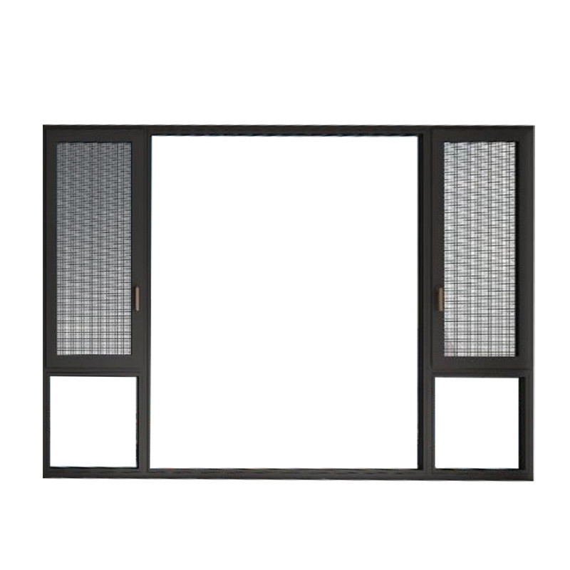 Modern Design Hanging Curtain Type Aluminum Black Casement Windows for European Style