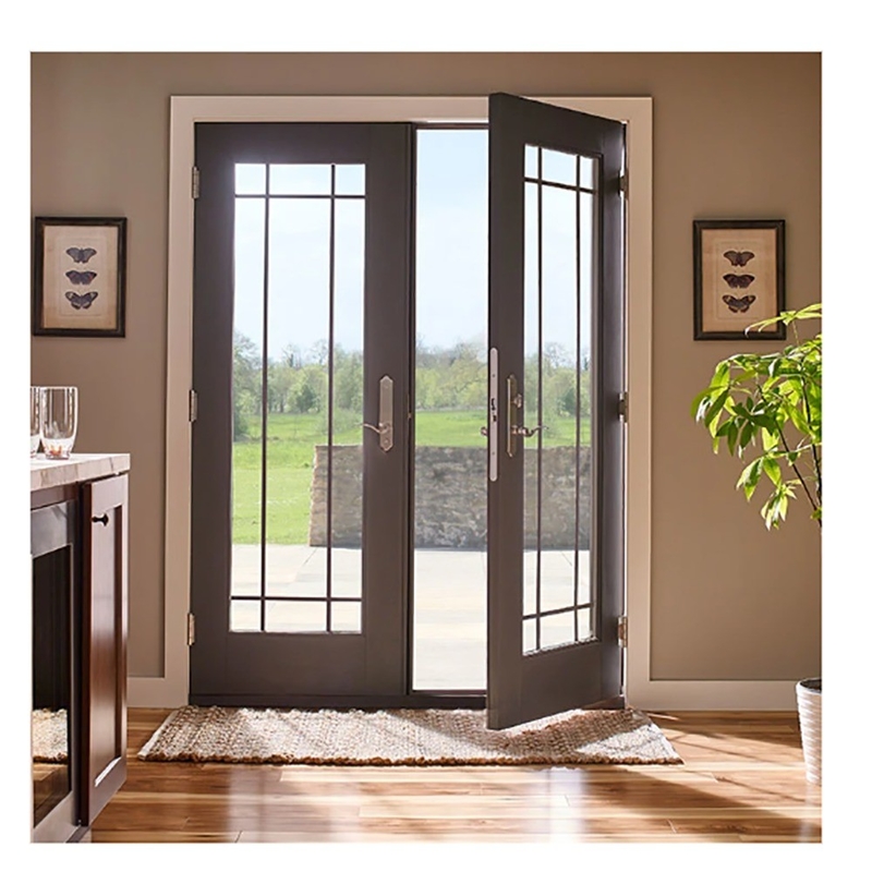 European Style Aluminum Alloy Casement Door Minimalist Design and Triplex Glass Upgrade