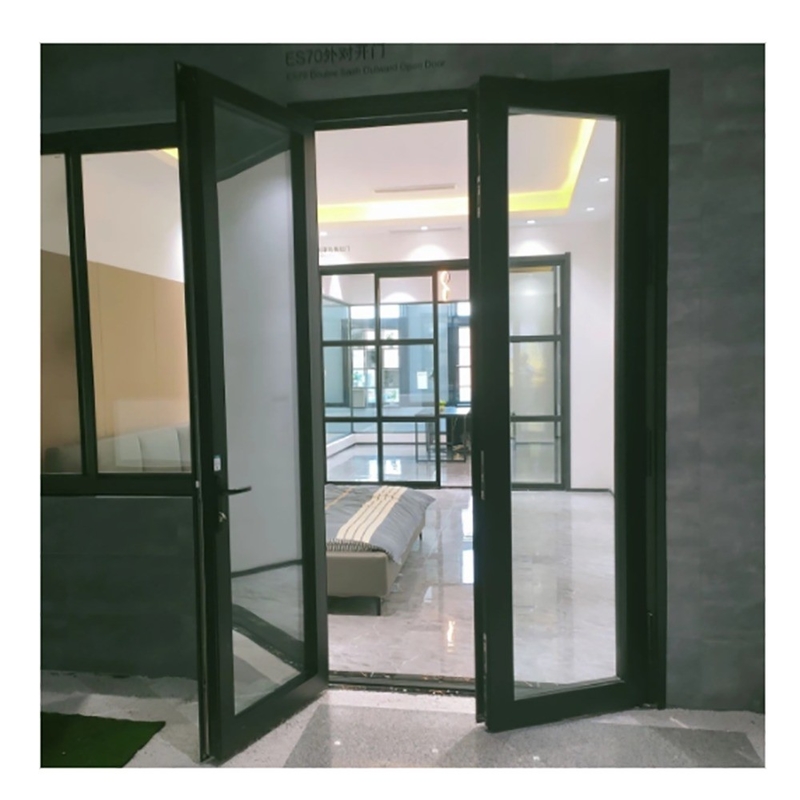 Skate Interior Thermal Break Casement Doors with Wide Swing Frame and Double Glazing