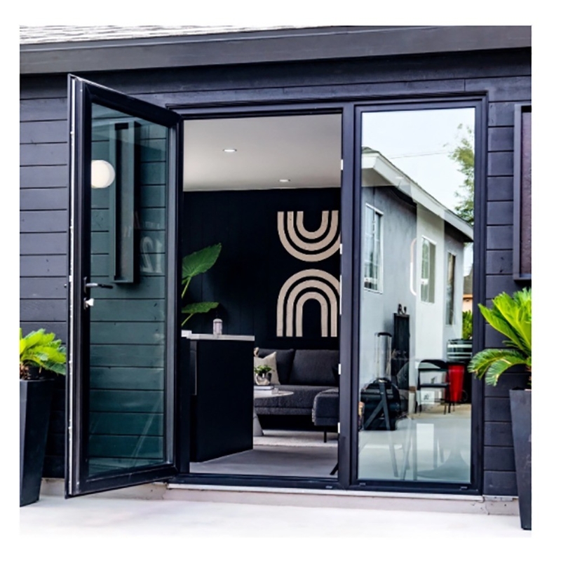 Skate Interior Thermal Break Casement Doors with Wide Swing Frame and Double Glazing