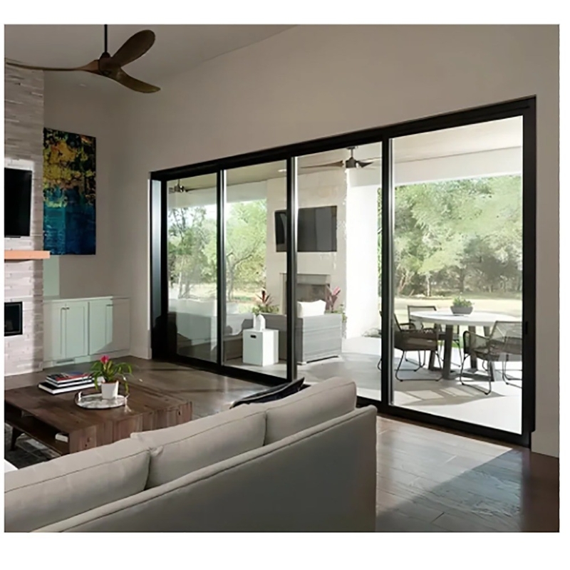 Wide Frame Double Glazed Sliding Door And Minimalist Design Style With Aluminum Alloy