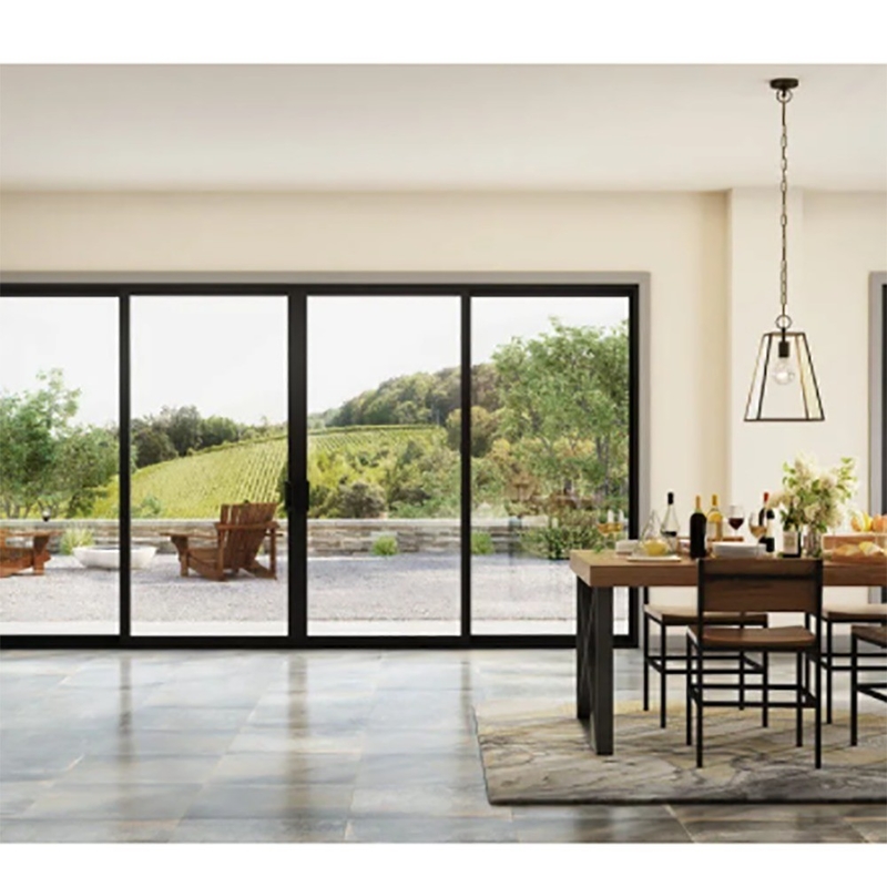 Wide Frame Double Glazed Sliding Door And Minimalist Design Style With Aluminum Alloy