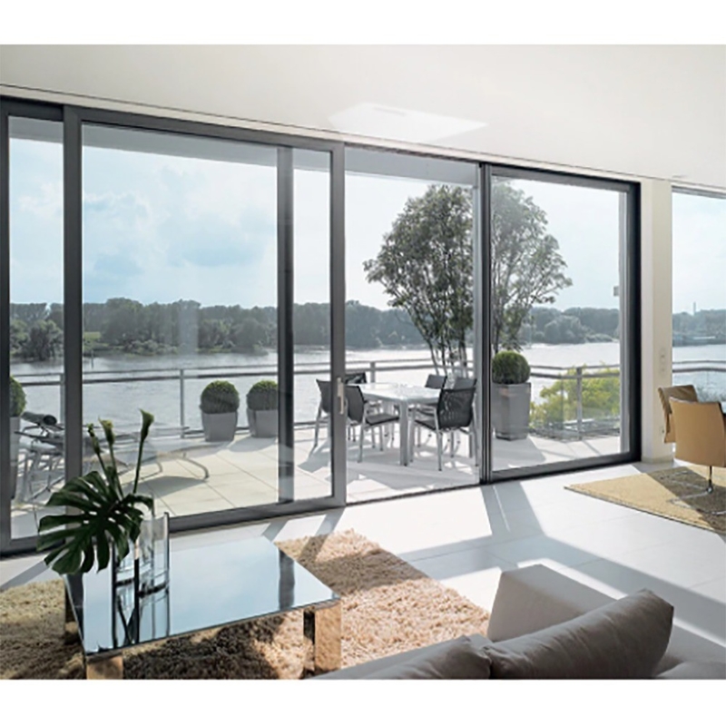Wide Frame Double Glazed Sliding Door And Minimalist Design Style With Aluminum Alloy