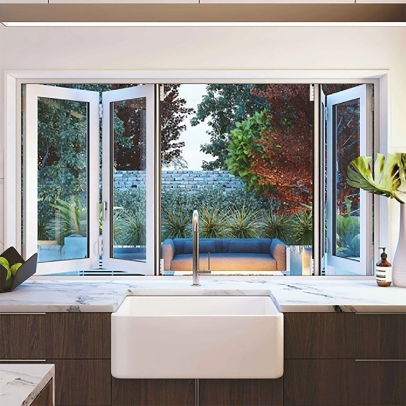 70mm Width Aluminum Alloy Frame BI Fold Windows with Modern Design and Sliding Window