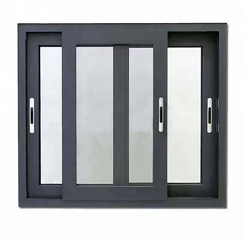 Tailored Double Tempered Glass Aluminium Alloy Sliding Window with 2.2 mm Wall Thickness
