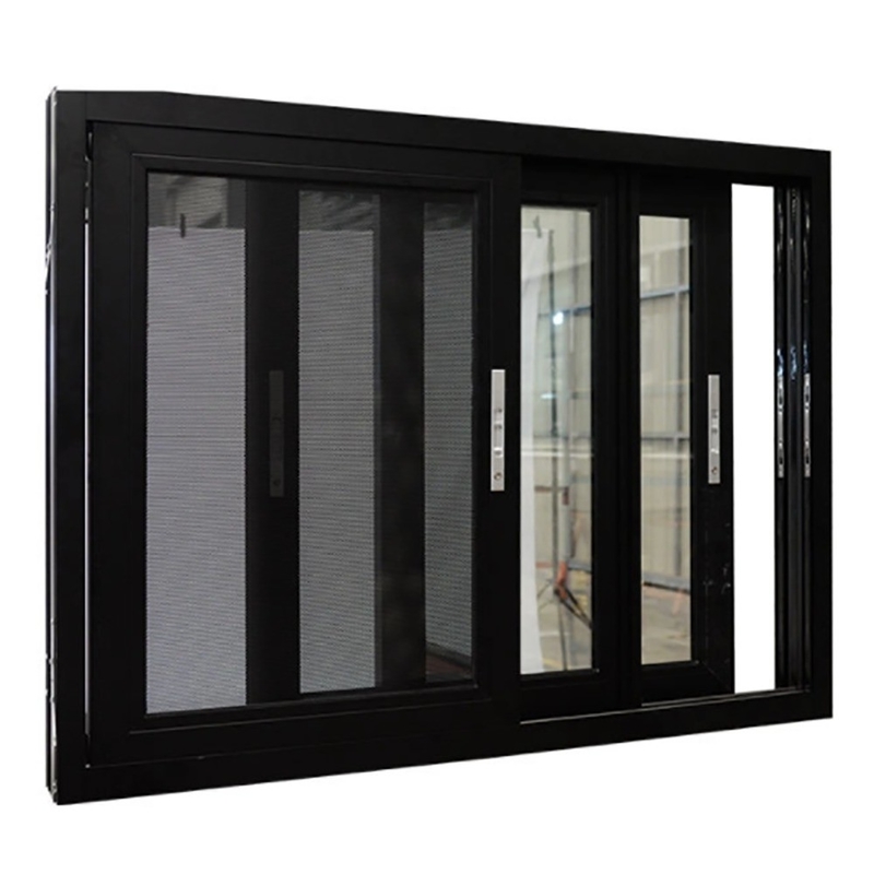 Tailored Double Tempered Glass Aluminium Alloy Sliding Window with 2.2 mm Wall Thickness