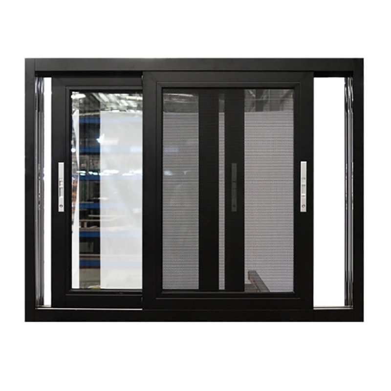 Tailored Double Tempered Glass Aluminium Alloy Sliding Window with 2.2 mm Wall Thickness
