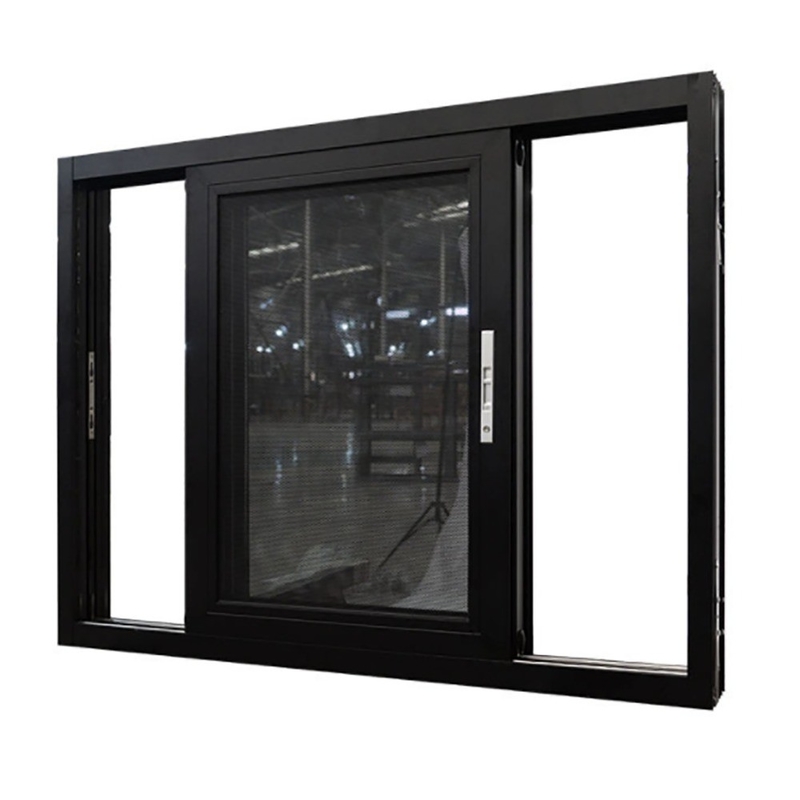 Tailored Double Tempered Glass Aluminium Alloy Sliding Window with 2.2 mm Wall Thickness