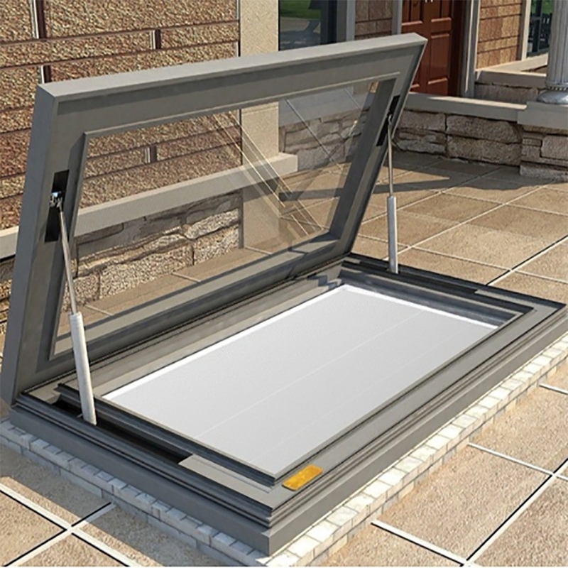 5 27A 55 9A 5 12A 5 Glass Aluminum Fixed Skylight For Level 9 Wind Pressure Resistance